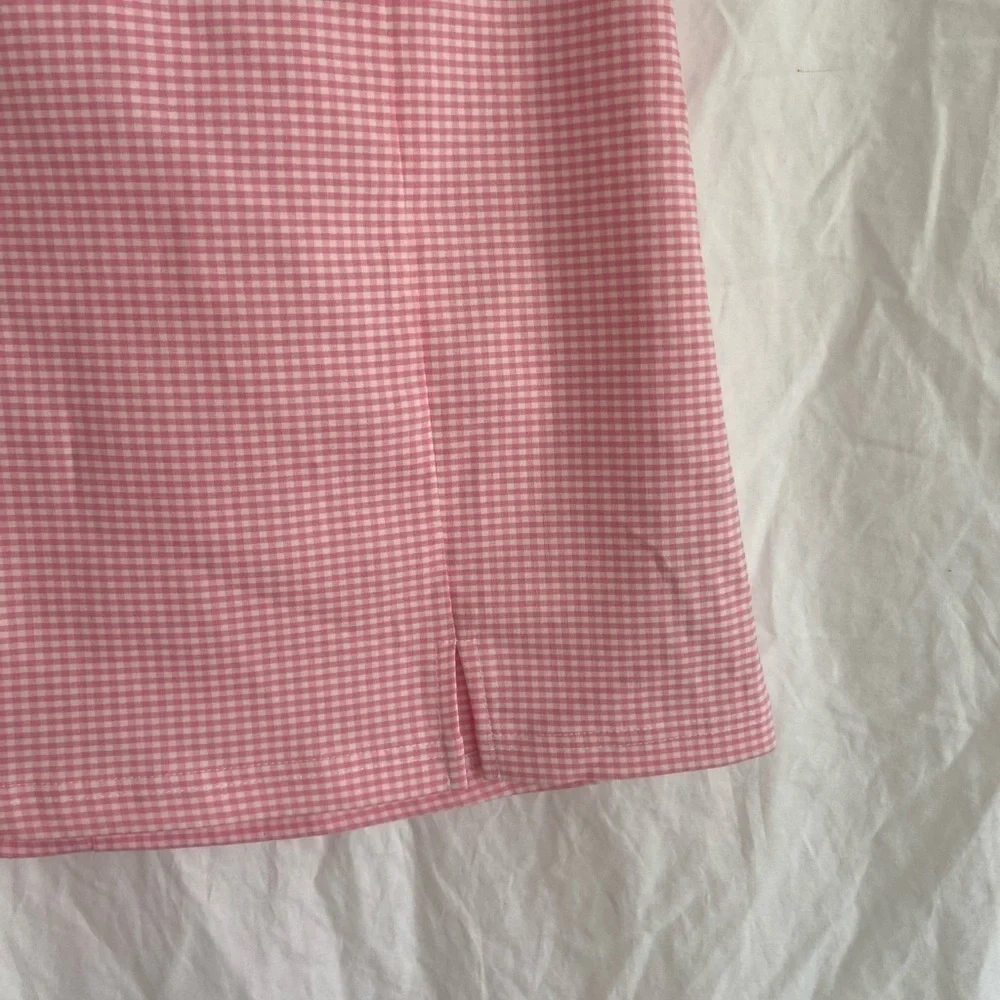 TOPSHOP pink mini single layered plaid skirt Size 4 NEW - Picture 6 of 12